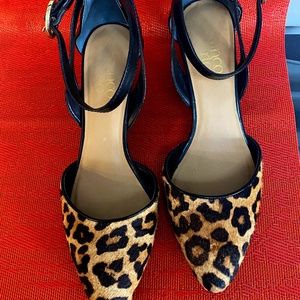 Frank Sarto Cheetah Print Wedge Shoe 7.5